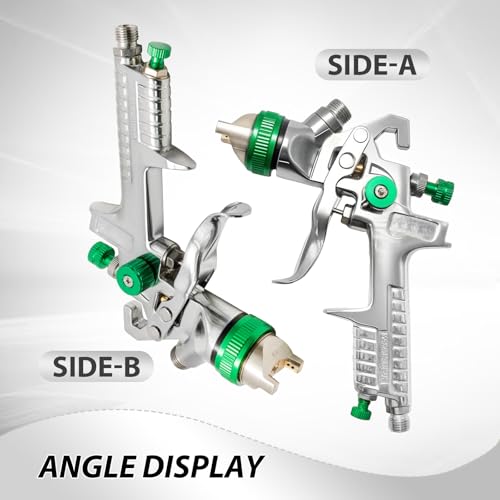 Saihisday HVLP Spray Gun Gravity Paint Gun with 2.5mm Nozzles 1000cc Cup