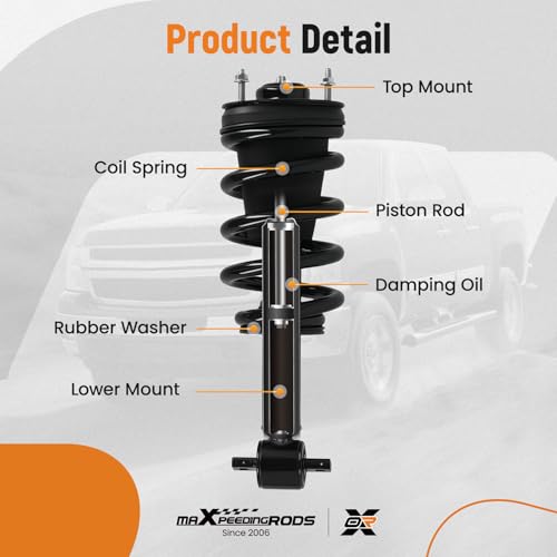 maXpeedingrods 4Pc Front Strut Rear Shock for Chevy Silverado 1500 - size: 4x Front Strut+Rear Shock