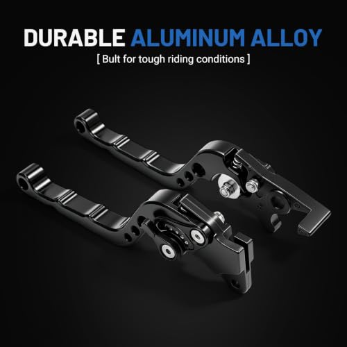 OUKENS 2PCS Clutch Lever, Adjustable Dirt Bike Clutch Lever, Motorcycle Handlebar Brake Clutch Lever, Aluminum Alloy Handlebar Control Levers Set for Braking System(Black)