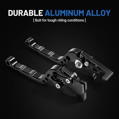 OUKENS 2PCS Clutch Lever, Adjustable Dirt Bike Clutch Lever, Motorcycle Handlebar Brake Clutch Lever, Aluminum Alloy Handlebar Control Levers Set for Braking System(Black)