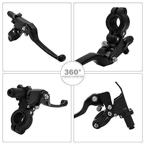 JFG RACING Motorcycle Brake Clutch Lever 7/8'' 22mm Folding Levers Aluminum Alloy Universal for CRF50 KLX SSR TTR 110 125 150 200 250cc Dirt Pit Bike ATV Mini Bike Black - color: Black