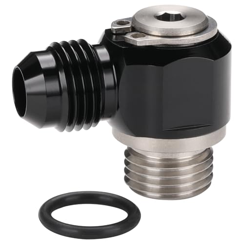 6AN Male Flare Banjo to 6AN -6 ORB Stainless Steel Banjo Bolt Assembly Fitting Adapter Black - size: 6AN to -6 ORB