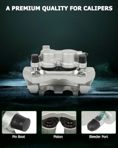 SCITOO Front Left Disc Brake Caliper With Bracket 18B5297 Silver - size: Front Driver[18B5297]