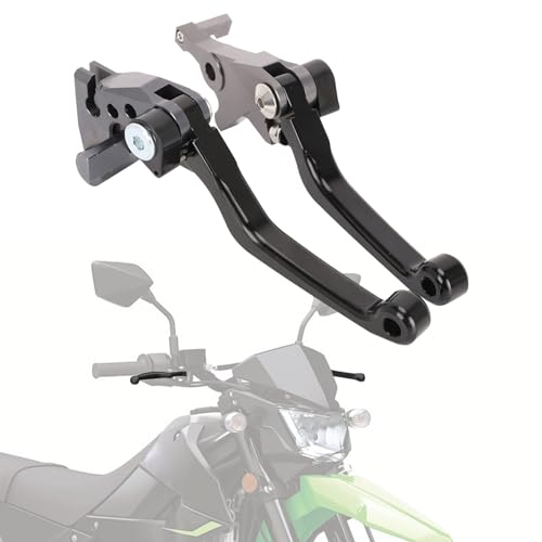 Motorcycle Brake Clutch Lever Pivot Levers Set Adjustable CNC for KLX 300 KLX300 KLX300SM 20-24 KLX230 KLX230R KLX230SM 20-23 KLX250 08-20 KLX125 10-16 Dirt Pit Bike Black - color: Black