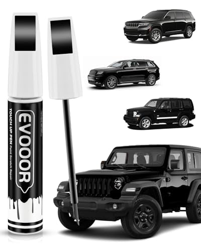 PXR/AXR Brilliant Black Pearl Touch Up Paint Compatible with JeepExact Match 2 in 1 Touch up Paint for Chips and Nicks Repair - color: Brilliant Black Pearl(PXR/AXR) Compatible with Cherokee/Grand Cherokee/Liberty