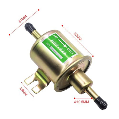 Electric Fuel Pump 12V, Universal Low Pressure 12 Volt Transfer Pump - size: HEP-02A