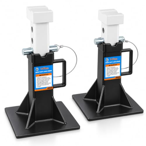 HKTE 14 Ton Jack Stands, 12-17.7 in, for Trucks and SUVs, 2 Pack - color: JACK STANDS 28000LB