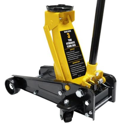3 Ton Low Profile Hydraulic Floor Jack, Single Piston Heavy Duty Steel Car Jack, 6000LBS, Lift Range 5.3" to 18.5", for Sedan, SUV, MPV and Standard Pickup, Garage Tire Repair - size: 3T