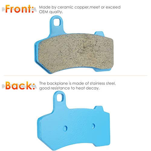 Front & Rear Brake Pads Ceramic for Harley Davidson FLHR Road King FLHX Street Glide, FLHTCU Ultra Classic Electra Glide VRSCDX Night Rod 2008-2022