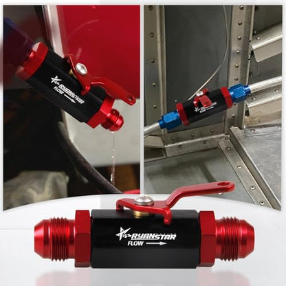 RYANSTAR AN8 Fuel Shut Off Valve 8AN Male Fitting Anodized Aluminum - color: AN8