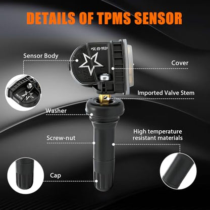 4Pcs 315MHz TPMS Tire Pressure Monitoring Sensors for Buick Pontiac - size: 13581558