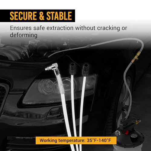 EWK 3-Piece Oil Extractor Tube Hose Set for 13.5L Pneumatic Oil Extractor and Dispenser, Replacement Nylon Hoses with Valve and Quick Connector for Engine Oil and Fluid Change Service - style: 3 Pcs Set for 13.5 L