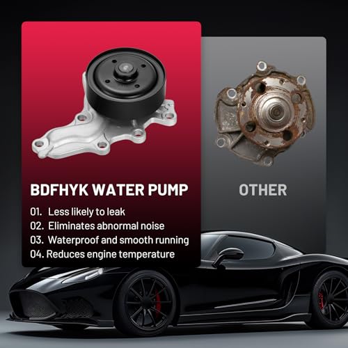 BDFHYK AW6252 Water Pump Compatible with Toyota Camry 2010-2017, RAV4 2009-2020, Highlander 2009-2019, Sienna 2011-2013, Venza 2009-2016, Replaces 1312448 1610009515 42031 - size: AW6252
