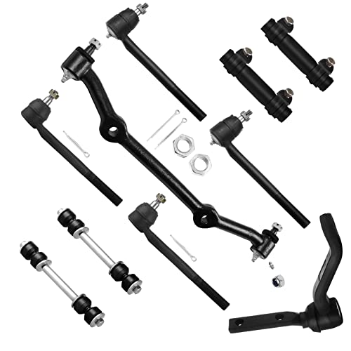 10pc Set 2WD Front Suspension Kit Idler Arm Inner Outer Tie Rod End Adjusting Sleeve Sway Bar End Link Center Link Tie Rod Replacement For Chevy Blazer S10 for GMC Jimmy Sonoma for Hombre