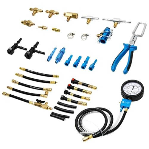 KTPROT Pro Fuel Pressure Tester Kit, Fuel Injection Pressure Gauge 0-140PSI