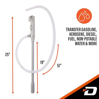 DEWAY Fuel Transfer Pump, Gas Can Pump, 51" Hose, Basic, 4 AA - style: Basic - No Auto-Stop