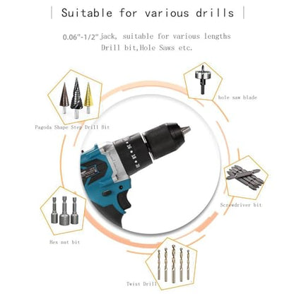 1300 In-lbBrushless Impact Drill for Makita 18V Battery, 1/2'' Metal Chuck Hammer Drill - color: Impact Drill With Handle