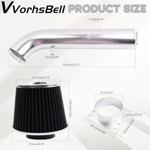 Cold Air Intake for 1995-1999 Toyota Tacoma 4Runner 2.7L L4 - size: 1995-1999 Toyota Tacoma 4Runner 2.7L L4