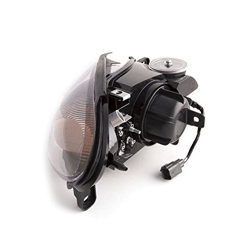 PERDE Headlights Compatible with 1998-2003 Ford Escort ZX2 Coupe Black Housing Headlamps Set Right Passenger And Left Driver Set