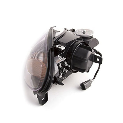 PERDE Headlights Compatible with 1998-2003 Ford Escort ZX2 Coupe Black Housing Headlamps Set Right Passenger And Left Driver Set