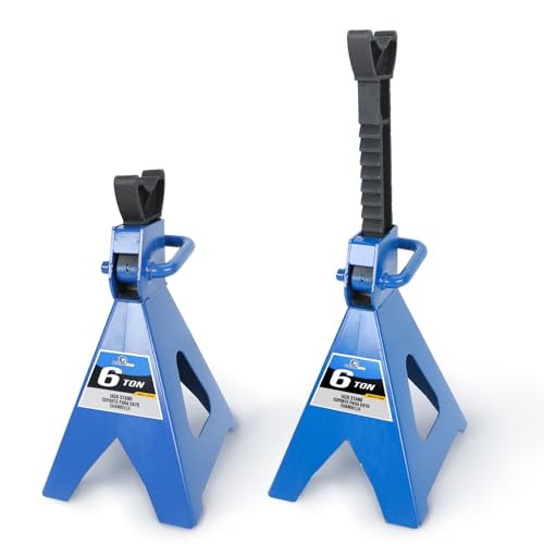 6 Ton (12,000 LBs) Automotive Jack Stands,Heavy Duty Steel Car Lifting Stand for Garages,Repair Shops,Adjustable Height 14.6"- 24",1 Pair - size: 6 Ton