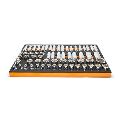GEARWRENCH 67 Pc 1/2” Drive Master Metric Chrome Socket Set | GWMSSKT12MM - style: 1/2" Chrome Sockets