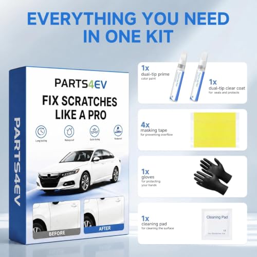 Pearl White Tricoat QAB for NISSAN Touch Up Paint Kit, Exact Match Touch Up Paint with 2K Clear Coat, Professional Scratch and Chip Repair - color: Pearl White Tricoat