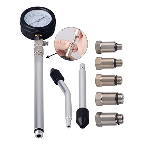 DAYUAN Professional Petrol Engine Compression Tester Kit (Dark Blue- 11Pcs) - color: Dark blue- 11Pcs