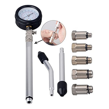 DAYUAN Professional Petrol Engine Compression Tester Kit (Dark Blue- 11Pcs) - color: Dark blue- 11Pcs