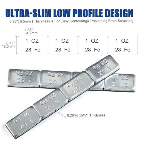 JiiinMiiin 1oz, 72PCS Gray Steel Adhesive Stick on Wheel Weights - color: Chrome, size: 1oz - 72PCS
