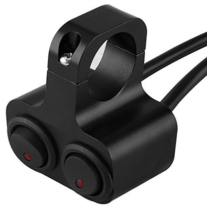 Motorcycle Handlebar Switch - CNC Aluminum Alloy Motorcycle Handlebar 1inch 25mm Headlight Spotlight Dual Switch Handlebar Double Control Button Switch