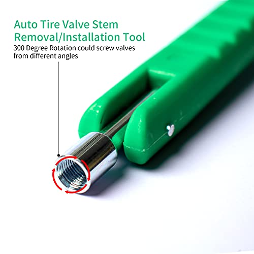 Tire Valve Core Removal Tool No Scratch, High-Intensity Tire Valve Stem Puller/Installation Repair Tool Replacement for Universial Car, Truck, Motorcycle, Bike (Green)
