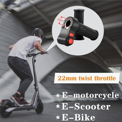 Doinal Electric Twist Throttle 72V 60V 48V 36V 24V Universal Throttle for Electric Scooter Razor Dirt Bike, Volt Meter Throttle with Key, 3 Speed Throttle, Twist Throttle for Electric Motorcycle ATVS - style: 3-speed &Reverse Throttle