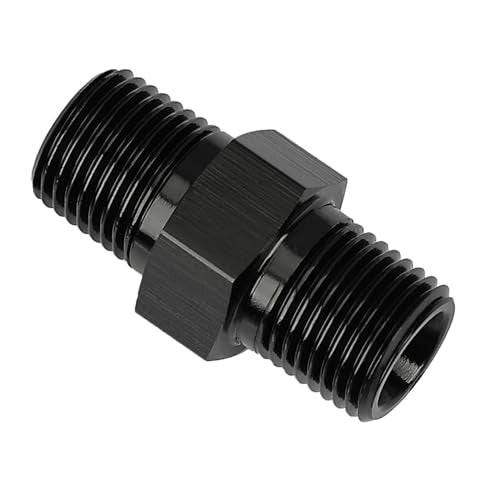 EVIL ENERGY 1/8" NPT Male to 1/8" NPT Male Thread Coupling Equal Hose Fitting Adapter Black Aluminum - size: 1/8 NPT