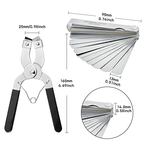 8Pcs 3" 4" 6" Piston Ring Compressor, Car Engine Piston Ring Compressor Tool with Pliers, Hex key and Stainless Steel Feeler Gauge, Piston Ring Installation Tool for Car Engine