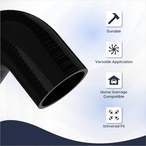 Endure 90 Degree Silicone Elbow Intake Hose 4-Ply, 2.5"(63mm) - Black - color: Black, size: ID - 2.5Inch(63mm)