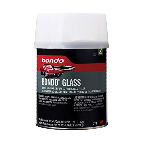 Bondo Glass Short Strand Reinforced Fiberglass Filler,Stage 2, 2.56 Oz Filler and 1 Oz Cream Hardener - size: 1 Quart (Pack of 1)
