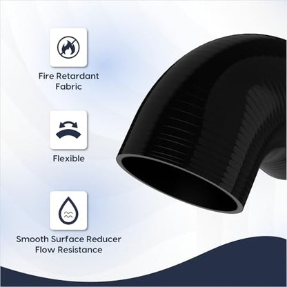 Endure 90 Degree Silicone Elbow Intake Hose 4-Ply, 4"(102mm) - Black - color: Black, size: ID - 4Inch(102mm)