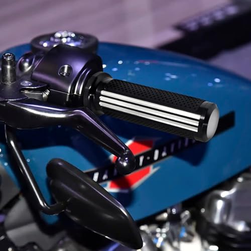 1 Inch Cable Throttle Handlebar Grips Motorcycle Hand Grips - color: #3 Black&Chrome