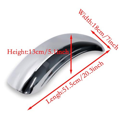 JMCHstore Universal Chrome Wide Fender for for Coleman CT200U CT200UEX BT200X, Mudguard for Axis M200 Viper 200 HS200 196cc Off-Road Mini Bike 8 inch rim parts (200CC) - size: 200CC