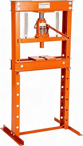 20-Ton Hydraulic h-Frame Shop Press with Adjustable Worktable & Press Plates | Heavy-Duty Press for Bending Straightening Bearing Installation | Ideal for Auto Repair Garages & Workshops,Orange. - color: Orange-20T