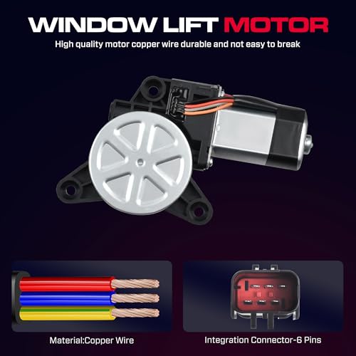 Front Passenger Side Power Window Regulator with Motor (6 Pins) Fit for 2008-2016 Town & Country, 2008-2020 Dodge Grand Caravan, 2012-2015 Ram C/V, 748-509 - size: Front Passenger With Motor
