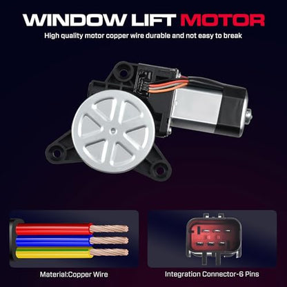 Front Passenger Side Power Window Regulator with Motor (6 Pins) Fit for 2008-2016 Town & Country, 2008-2020 Dodge Grand Caravan, 2012-2015 Ram C/V, 748-509 - size: Front Passenger With Motor