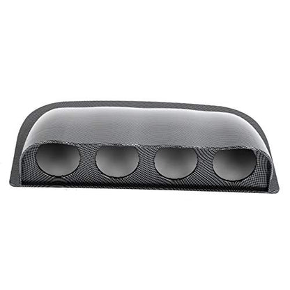 Universal 4 Hole Gauge Mount Holder Carbon Fiber Style Quadruple Dash Meter Pod Instrument Panel Cover for Auto Truck Boat Motorcycle ABS Plastic 52mm Hole Diameter 33.5 x 8.6cm