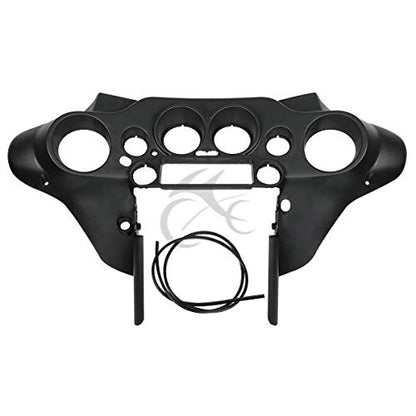 TCMT Batwing Inner & Outer Cowl Fairing & 8" Windshield Fit For Harley Touring Street Glide FLHX Electra Glide Ultra Classic FLHT FLHTC FLHTCU 1996-2013 (Inner Outer Fairing 8" Windshield) - color: Black Fairing Set#5