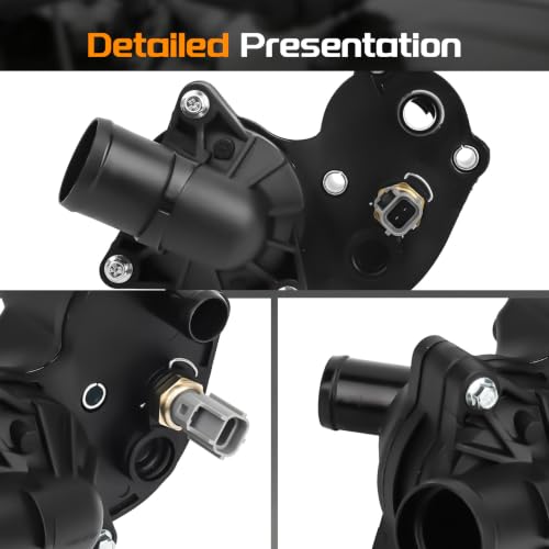 BRTEC 902-860 2L2Z8592AA Coolant Thermostat Housing Assembly 2007-2010 for Ford Explorer Sport Trac,2002-2010 for Ford Explorer,2002-2010 for Mercury Mountaineer