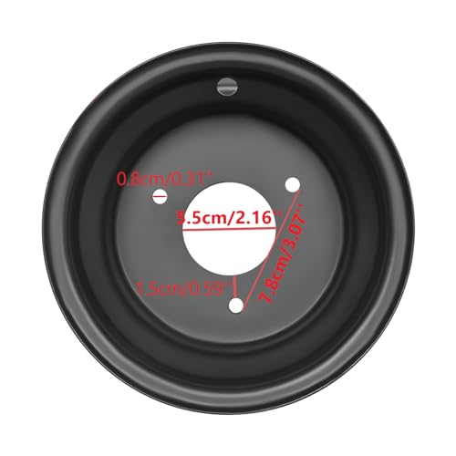 7" ATV Wheel Rim 3 Lugs 16x8-7 Tire Rim Parts for 125cc ATV Black Wheel Rim Tire 3 Holes 78mm Hole Distance, Black