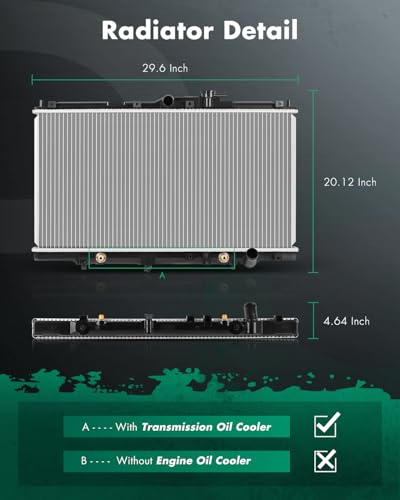 SCITOO 1494 Car Radiator for Acura for CL 1997 2.2L 98-99 2.3L - size: 1494