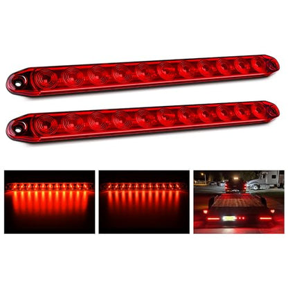 Nilight 16" LED Trailer ID Marker Light Bar, Red, 2-Pack - color: 2Pcs 16" Red 11LED