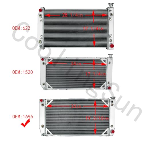 CC1696 3 Row Radiator For 1988-2000 Chevy GMC C/K 2500 3500 Pickup 7.4L 454 V8